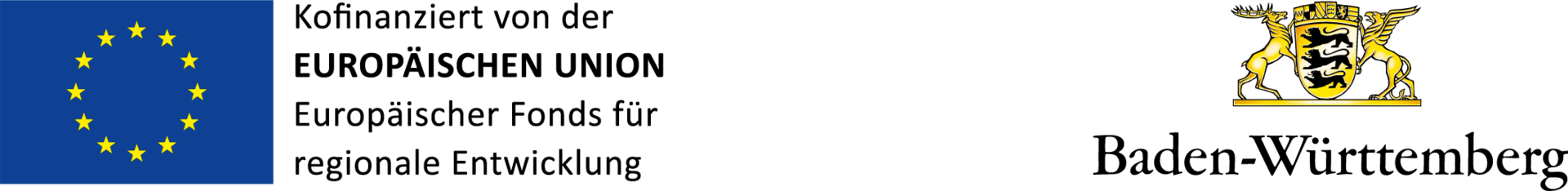 Zweierband Logos Europäische Union und Baden-Württemberg